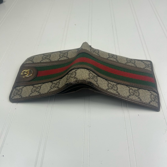 Gucci Ebony Horsebit Green and Red Webbed Unisex Wallet - Picture 8 of 15